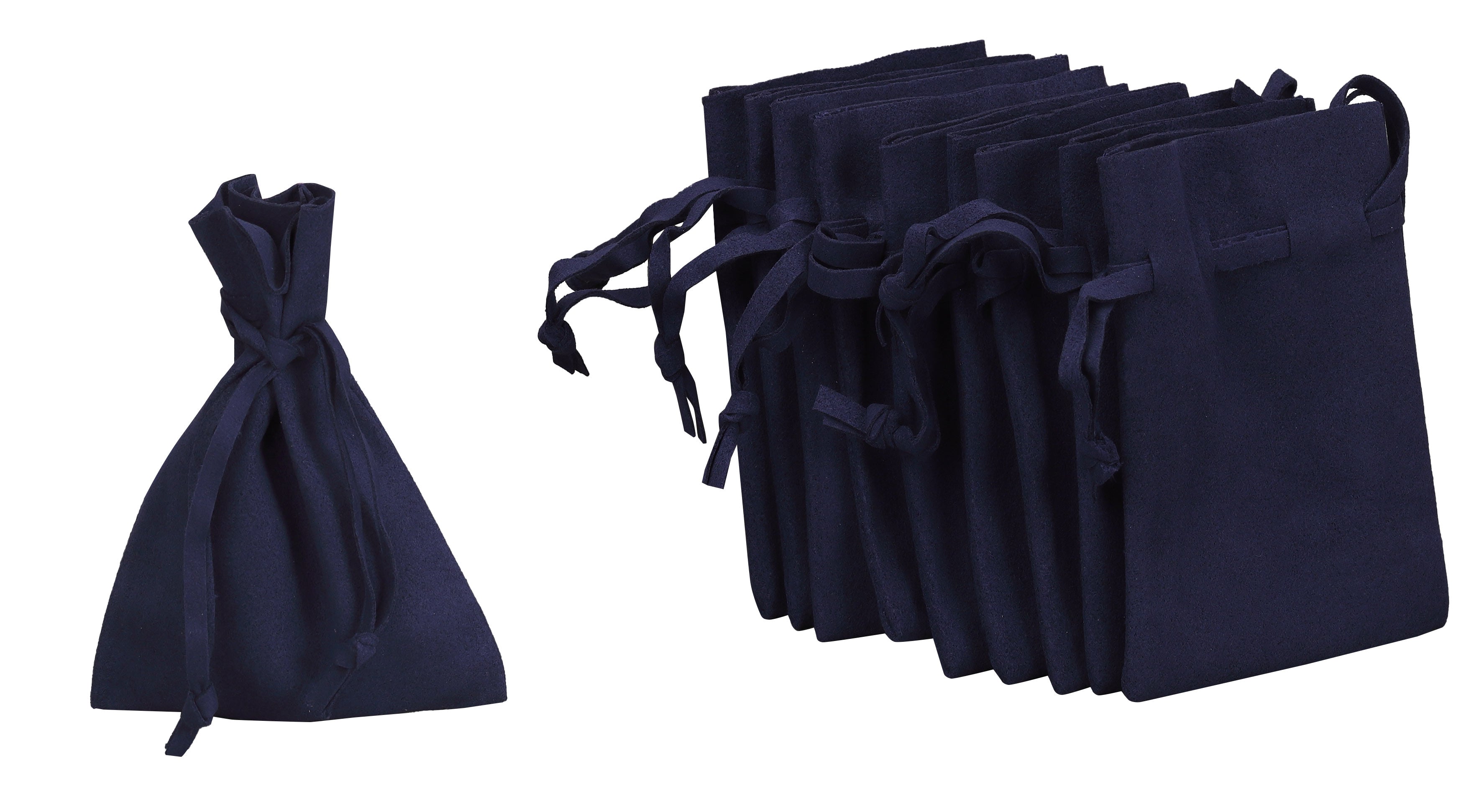 Drawstring Pouches in Microsuede, Pk/20