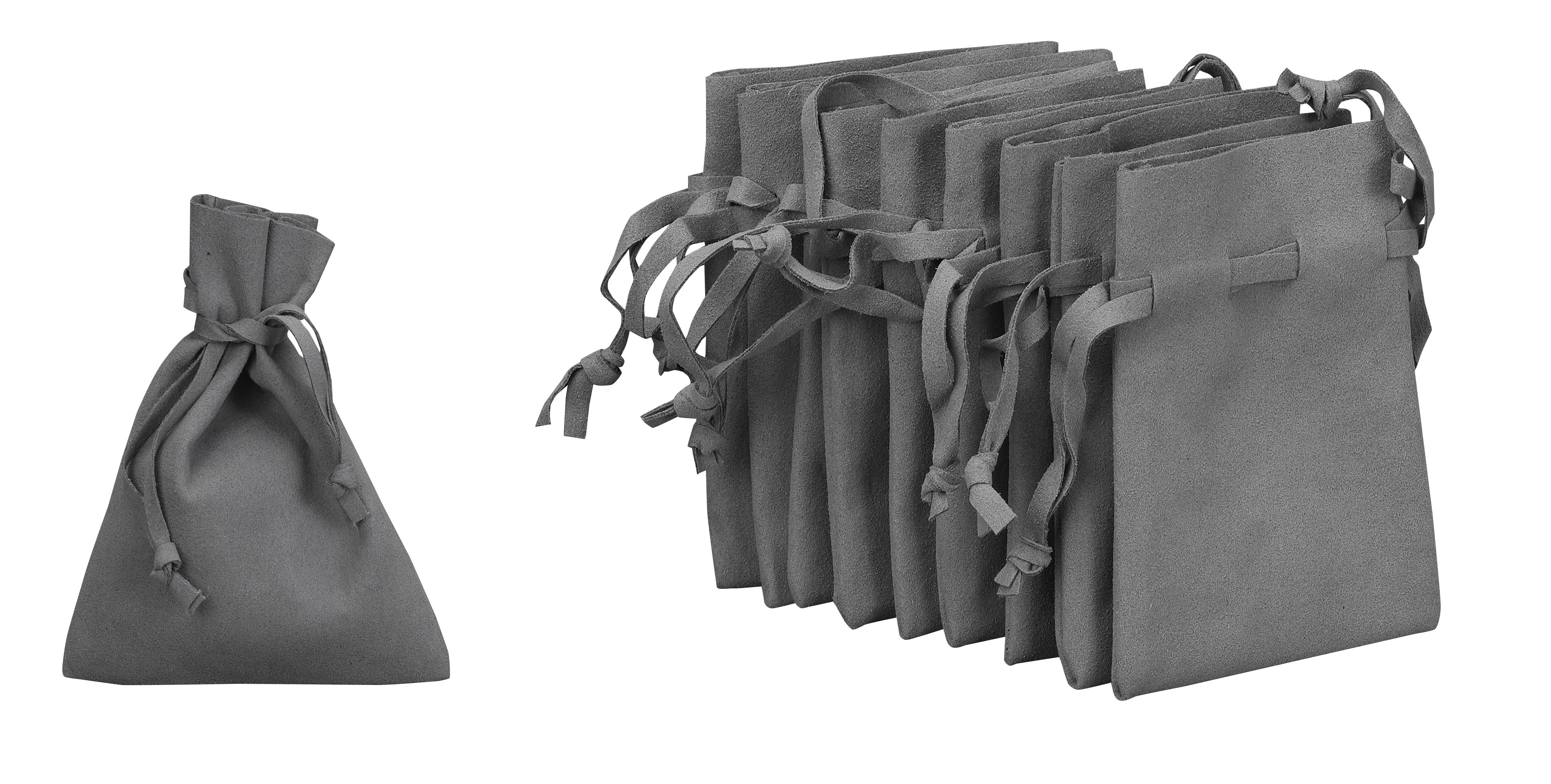 Drawstring Pouches in Microsuede, Pk/20