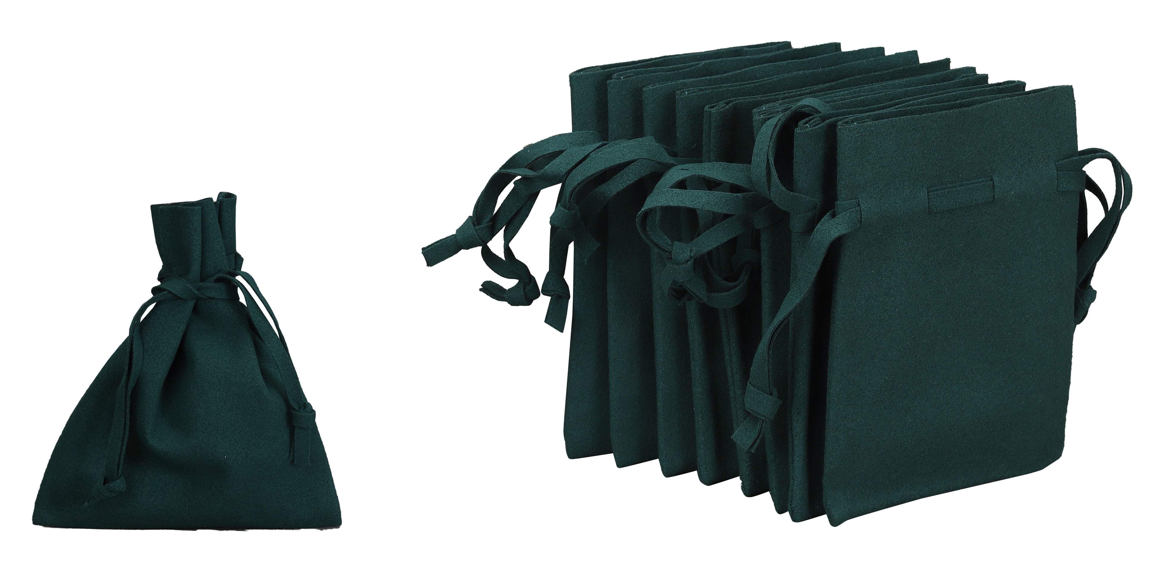Drawstring Pouches in Microsuede, Pk/20