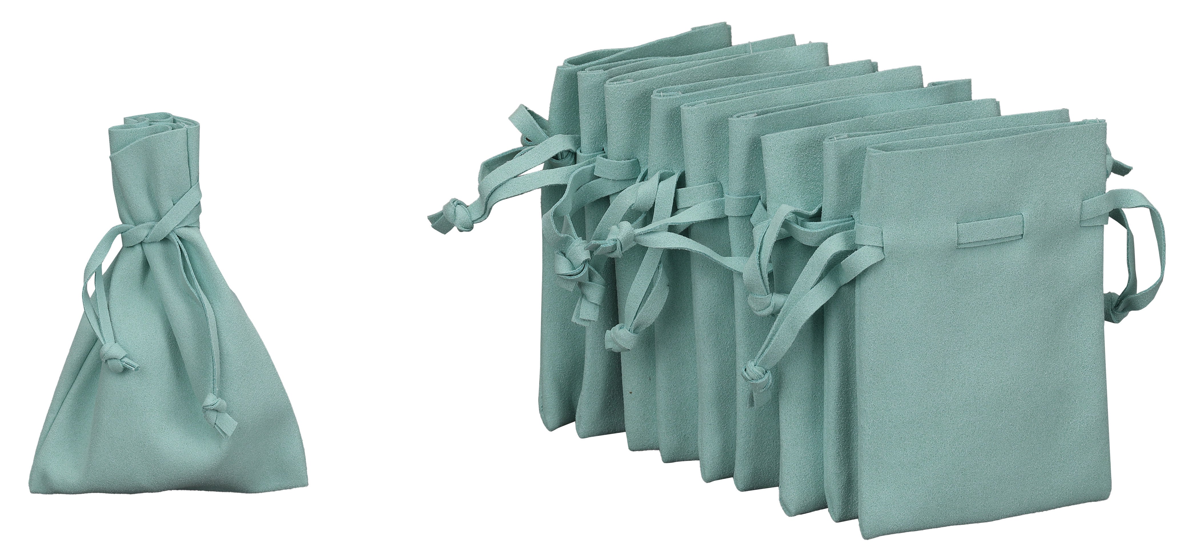 Drawstring Pouches in Microsuede, Pk/20
