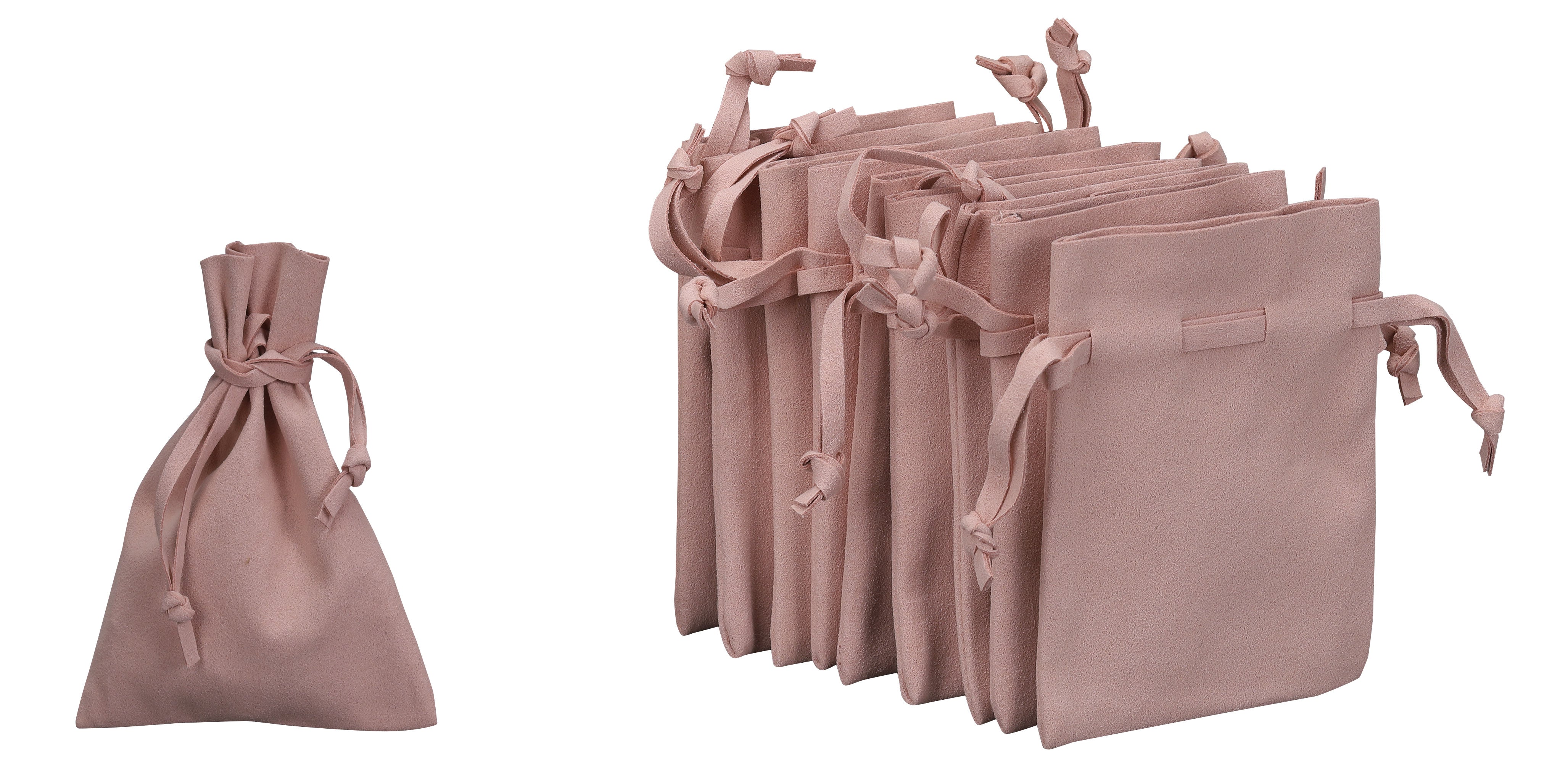 Drawstring Pouches in Microsuede, Pk/20