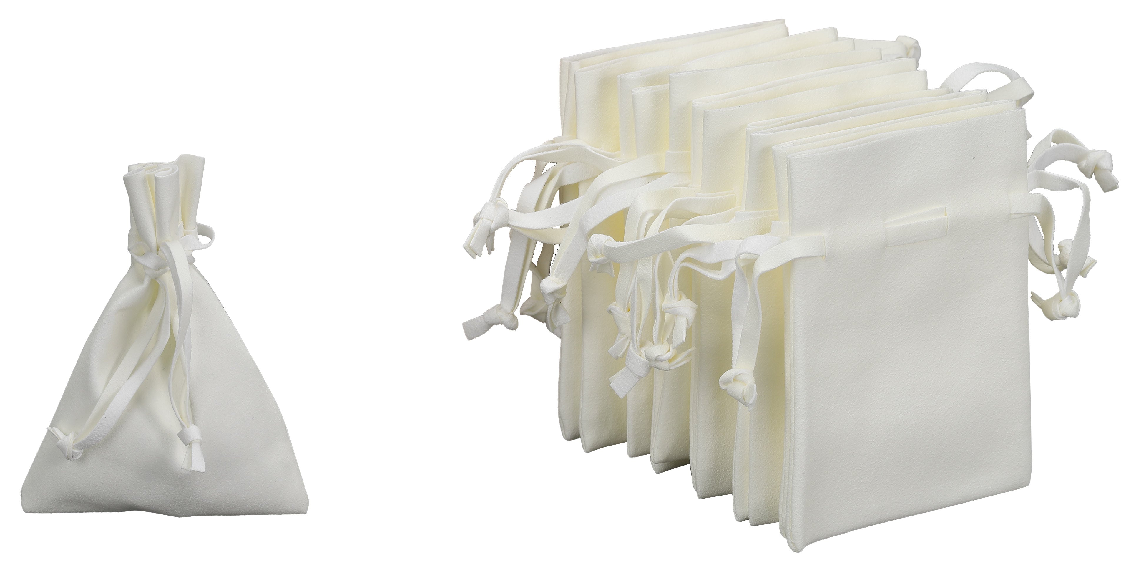 Drawstring Pouches in Microsuede, Pk/20