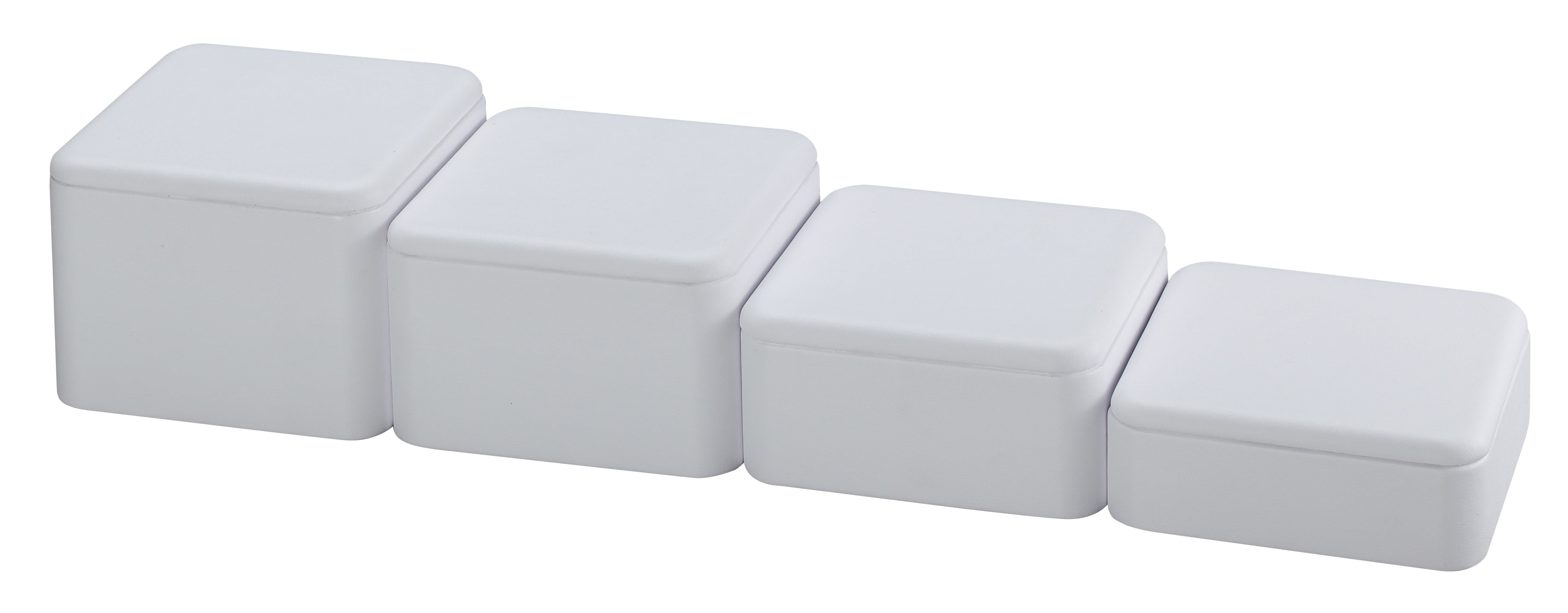 4-Piece Set of Square Block Risers, 4" L x 4" W x 1.5 - 3" H