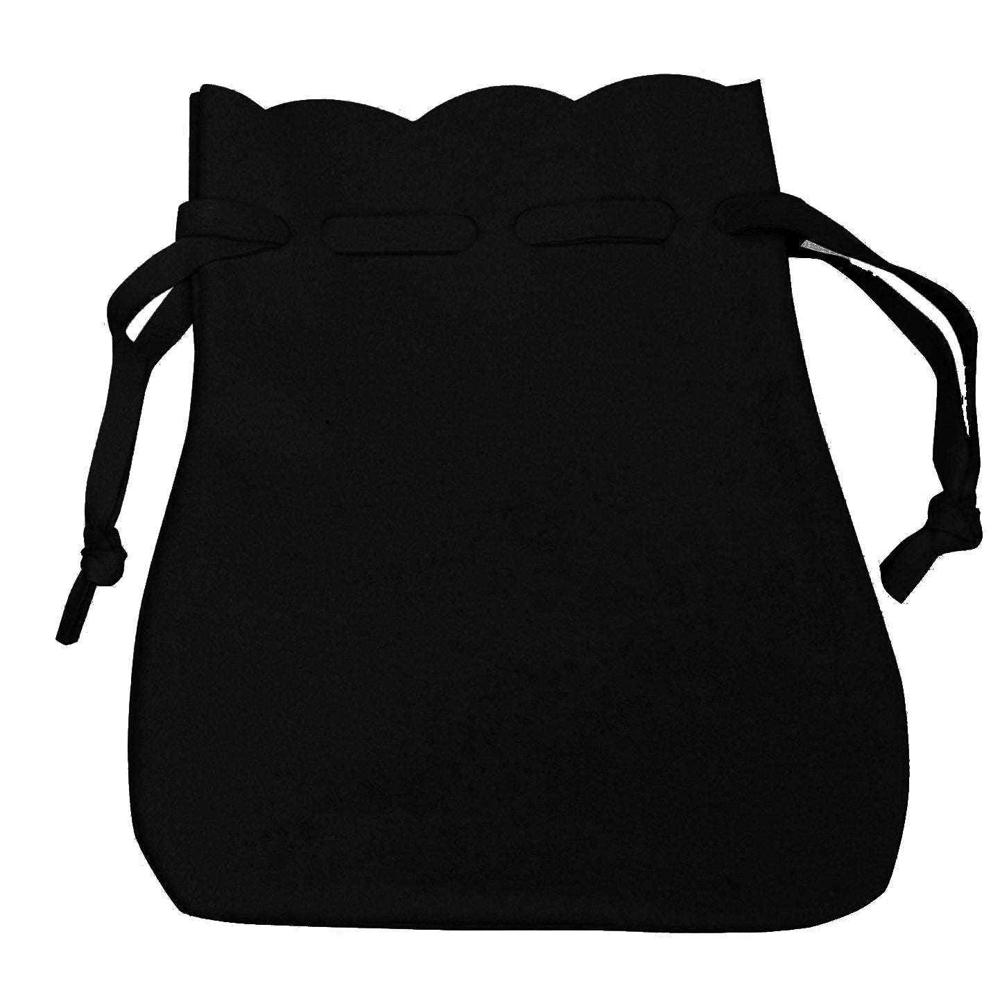 Black Microsuede Drawstring Pouches