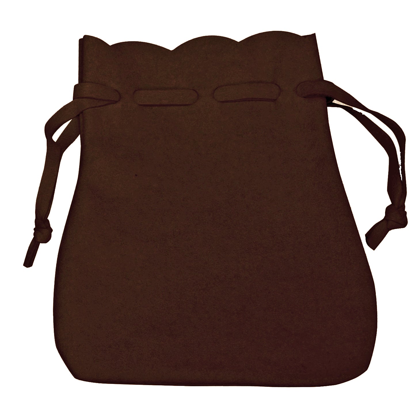 Brown Microsuede Drawstring Pouches, 4.5" L x 5.75" W