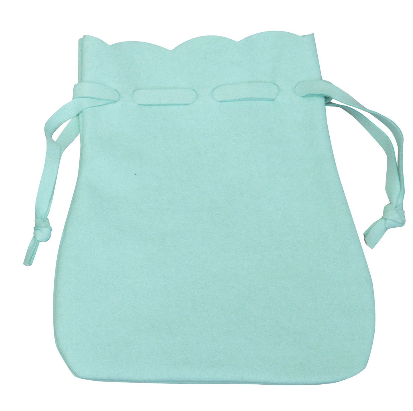 Turquoise Microsuede Drawstring Pouches