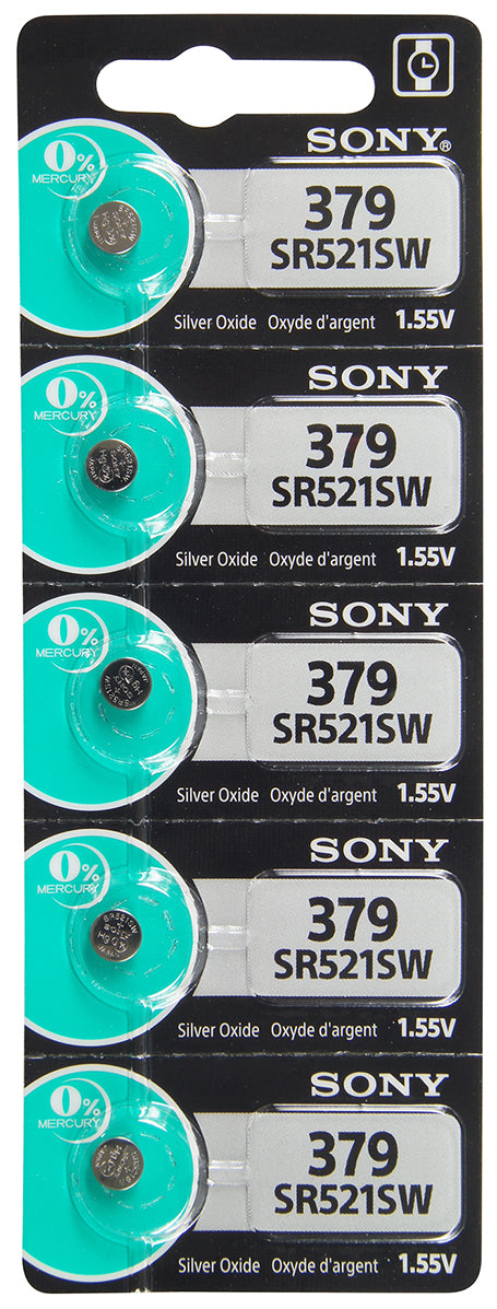 Sony/Murata 379 (SR521) Battery, Pk/5