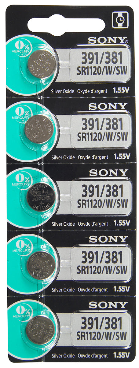 Sony/Murata 391 (SR1120) Battery, Pk/5