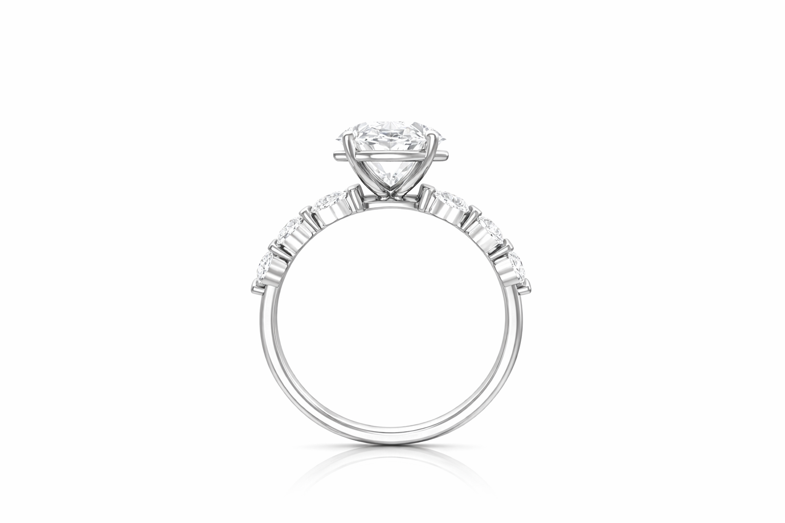 3-Carat Oval Lab-Created Diamond Engagement Ring