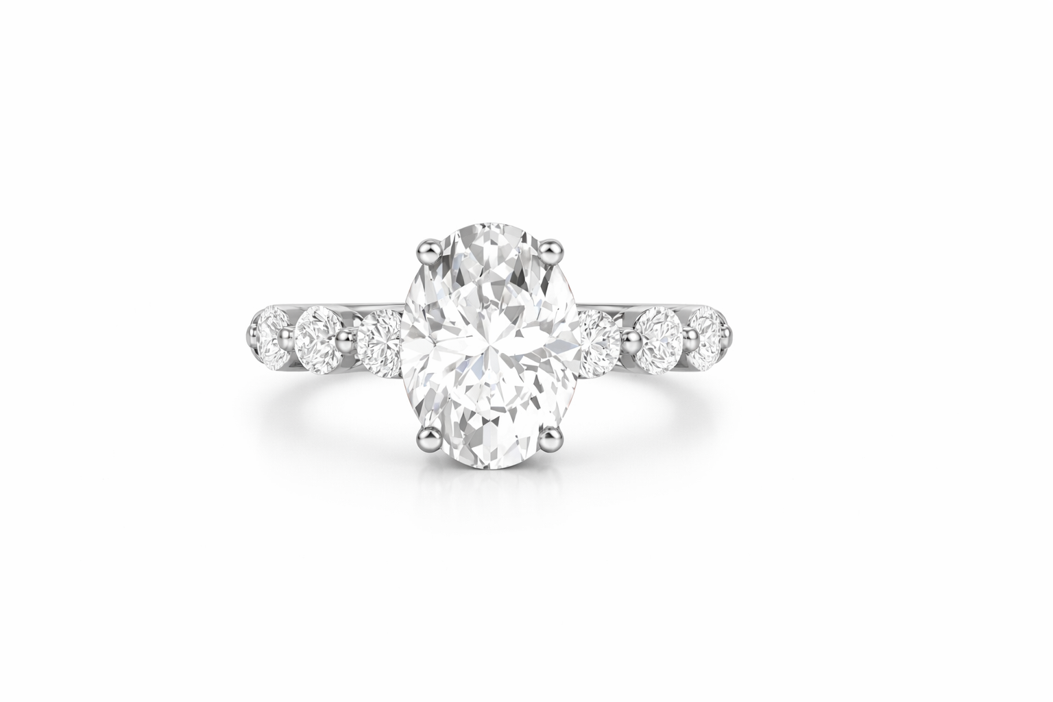 3-Carat Oval Lab-Created Diamond Engagement Ring