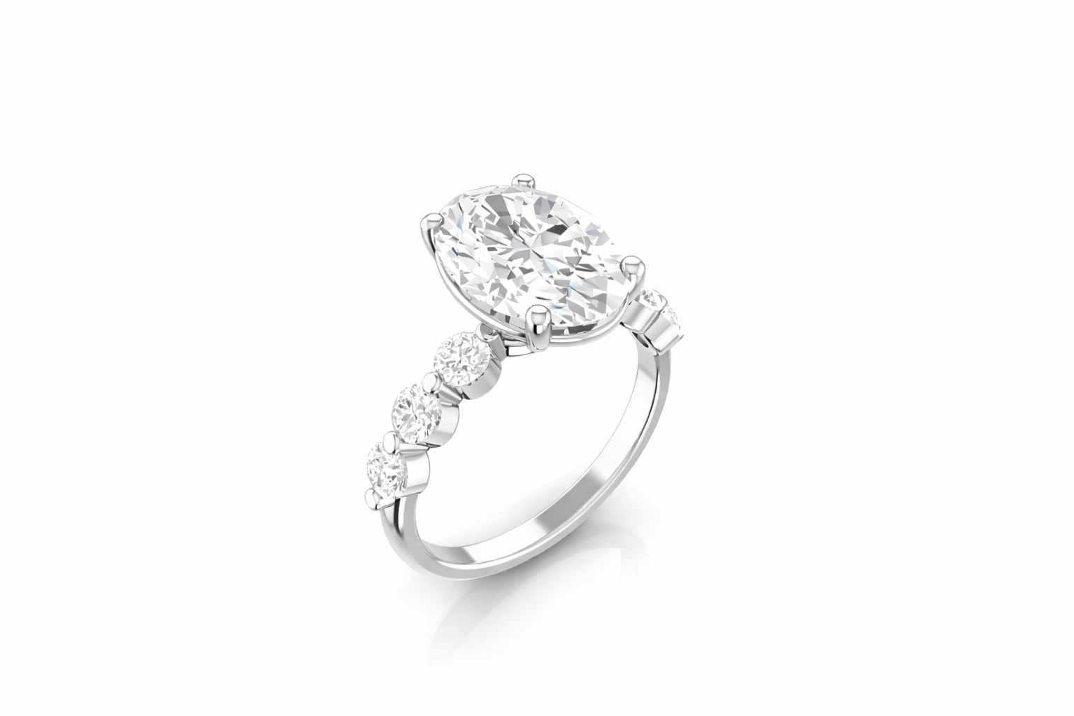 3-Carat Oval Lab-Created Diamond Engagement Ring