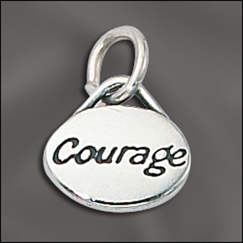 Sterling Silver Message Charm - Courage