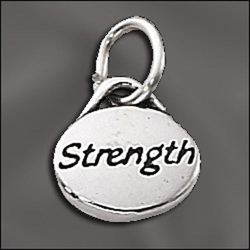 Sterling Silver Message Charm - Strength