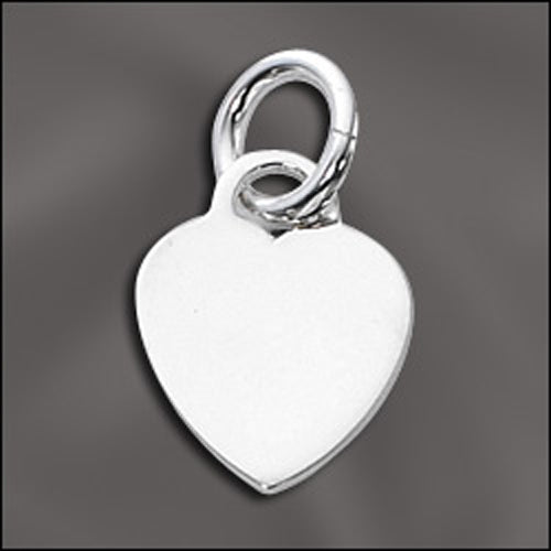 Sterling Silver Message Charm - Solid Heart