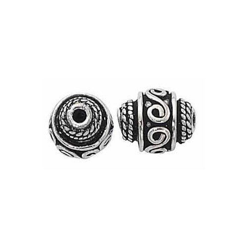 Sterling Silver Bali Bead - 10x12mm