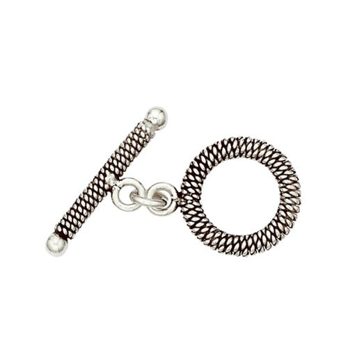 Sterling Silver 16mm Bali Toggle Clasp