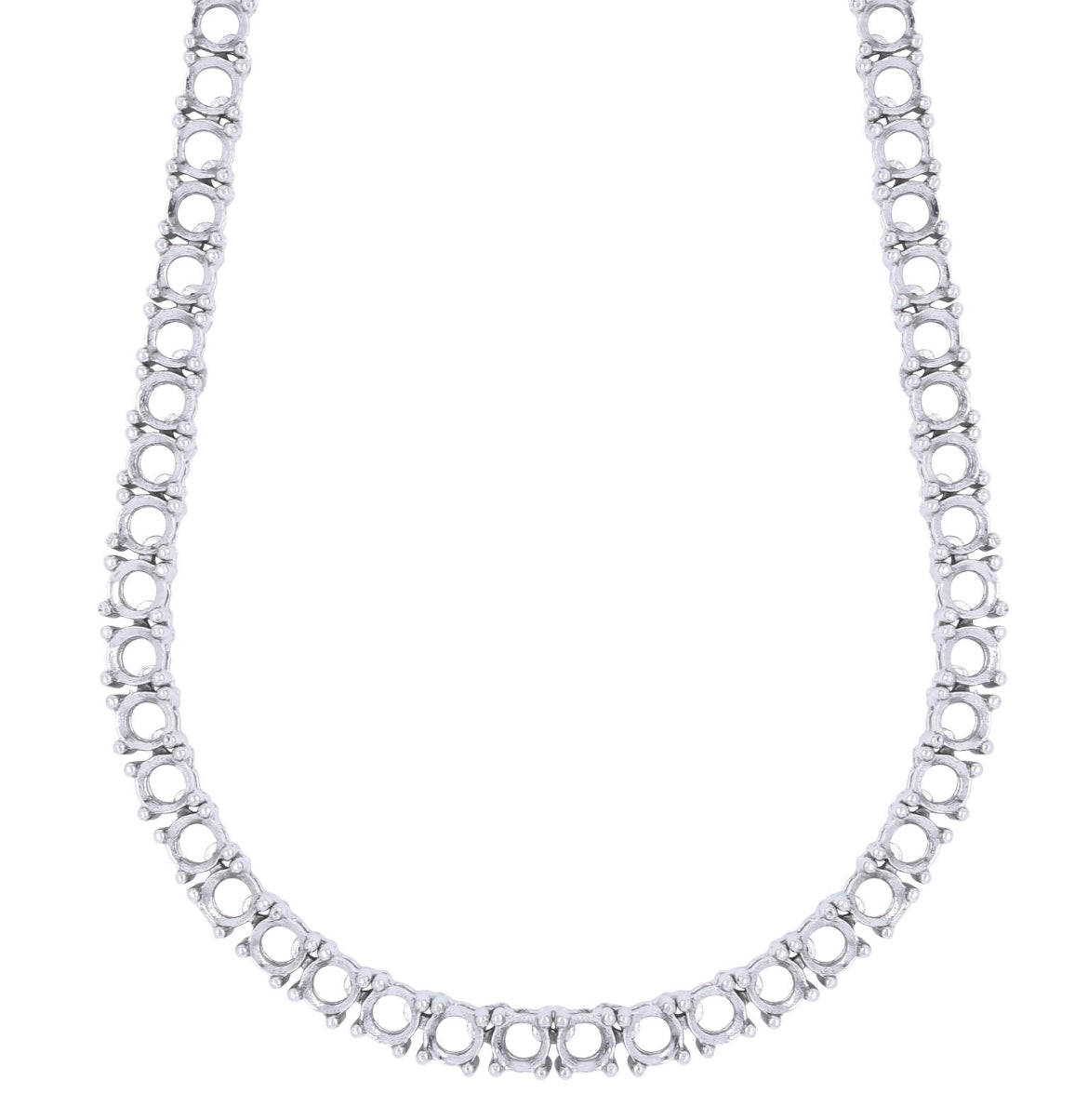 4 Prong Tennis Necklace Mounting 14K Gold