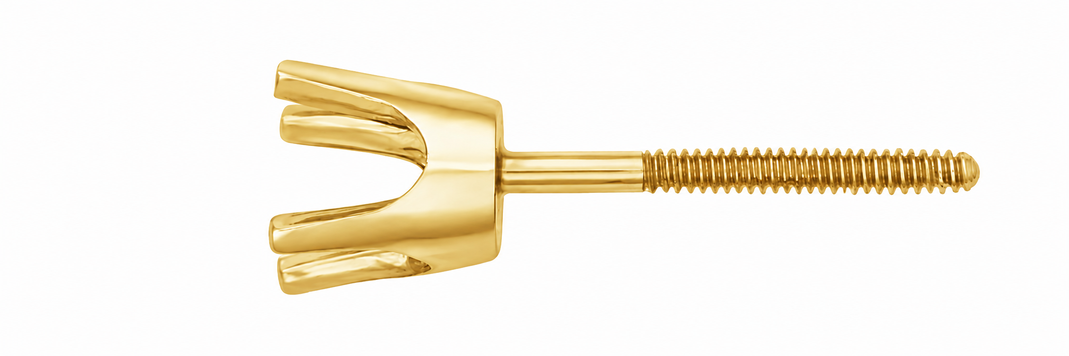 14k Yellow 4-Prong Heavy Screw Earring