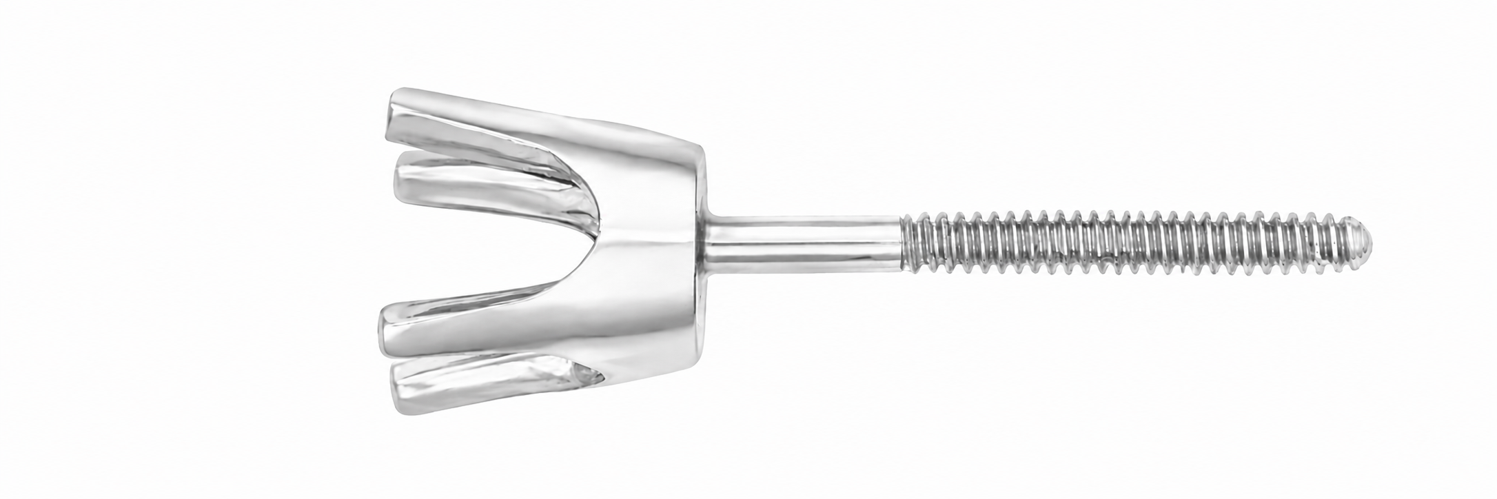 14k White 4-Prong Heavy Screw Earring