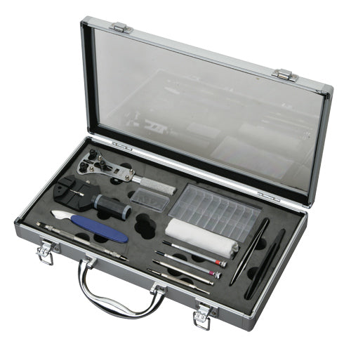 13-Piece Deluxe Watch Repair Tool Kits in Aluminum Case