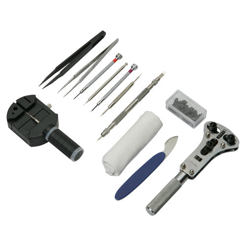 13-Piece Deluxe Watch Repair Tool Kits in Aluminum Case