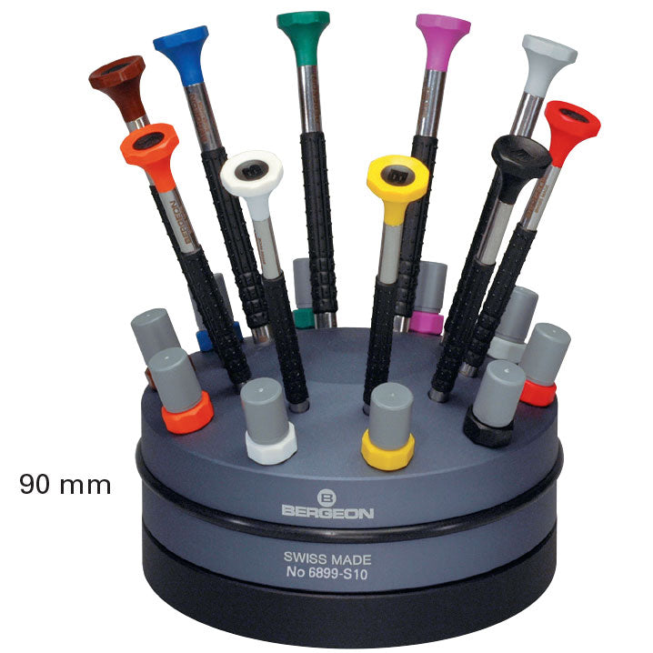 Screwdrivers Set on Rotating Stand - 10 Stainless Steel Watchmaker Screwdrivers