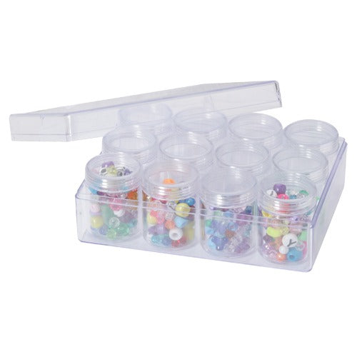 Container w/ 12 Screw-Top Vials