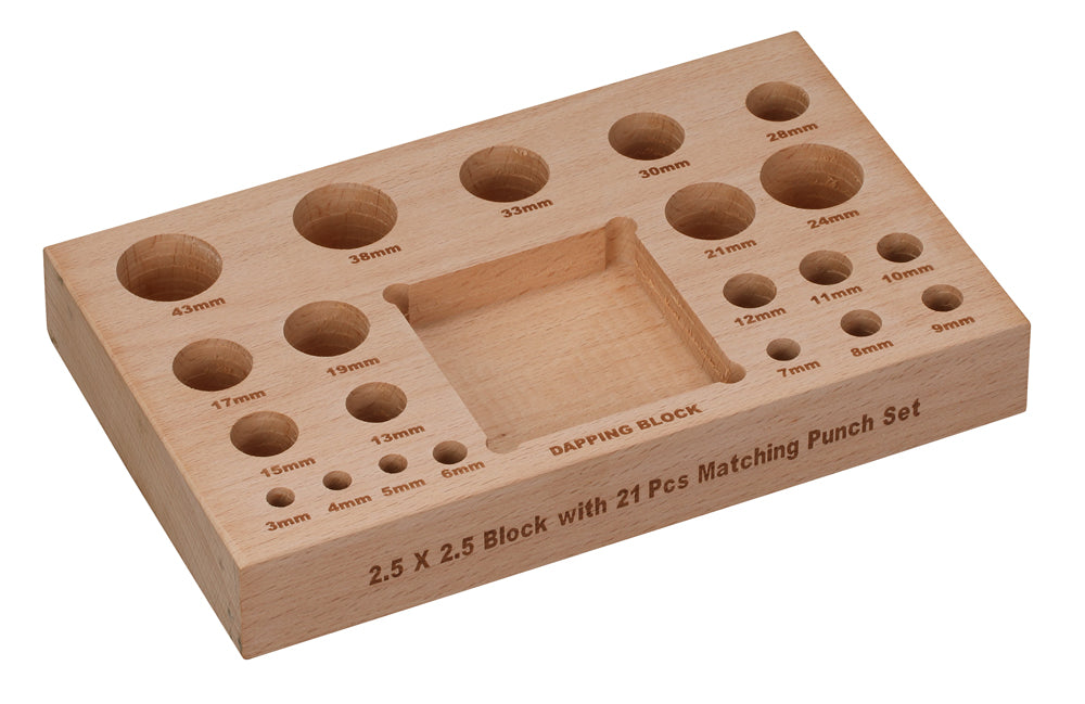 23 Piece Dapping Punch Set with 2.5" Block