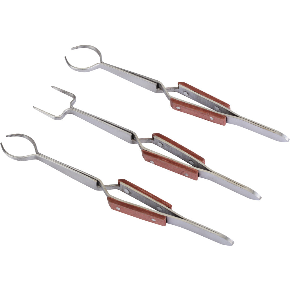 Work Holding Tweezers Set of 3 w/ Fibre Grips