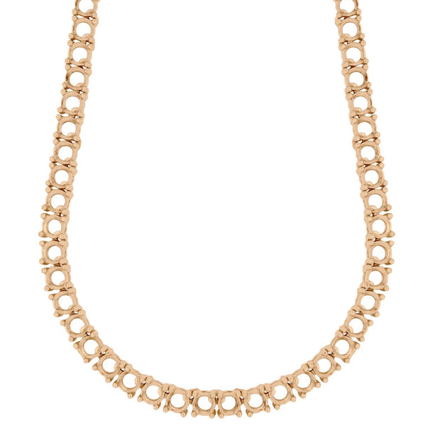 4 Prong Tennis Necklace Mounting 14K Gold