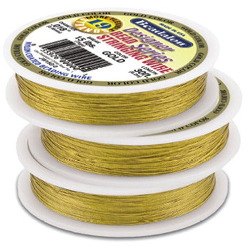 Bead Wire 19 Strand Gold Plated 0.018"