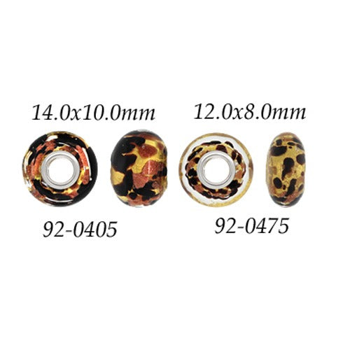 Ventunera Glass Bead w/ Grommets, 12.0 x 8.0 mm