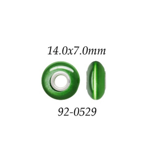 Green Fog Bead w/5mm Grommets