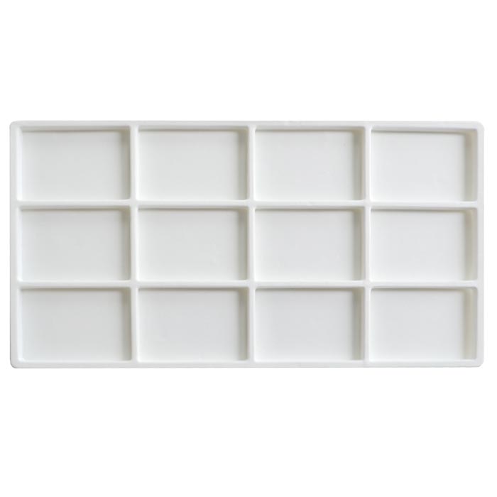 12-Compartment Inserts for Full-Size Utility Trays in White, 14.13" L x 7.63" W