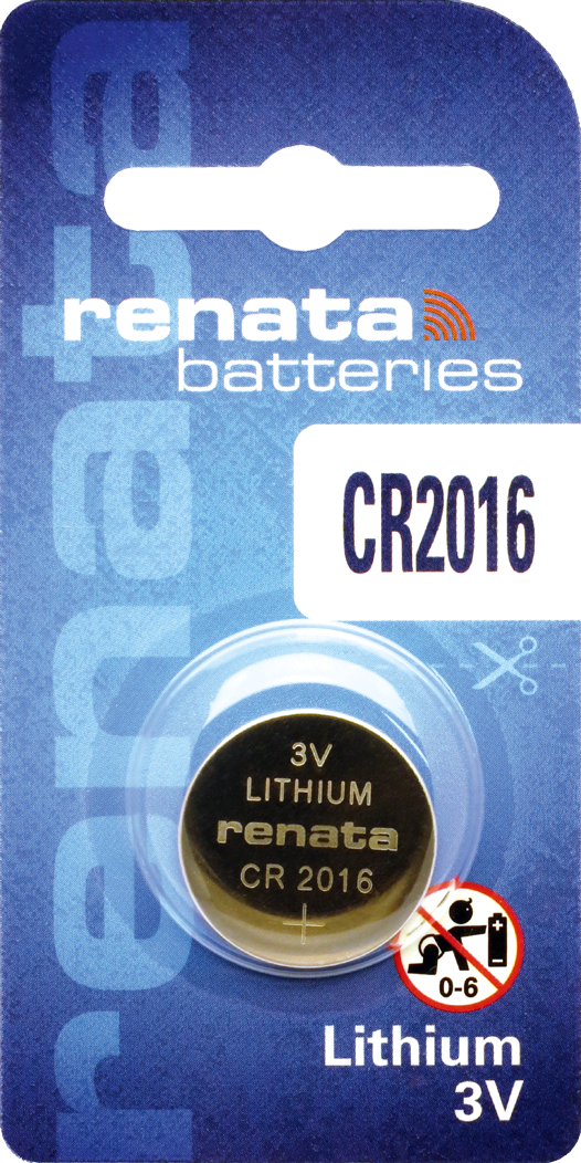 Renata CR2016 Battery 3V Lithium Coin Cell