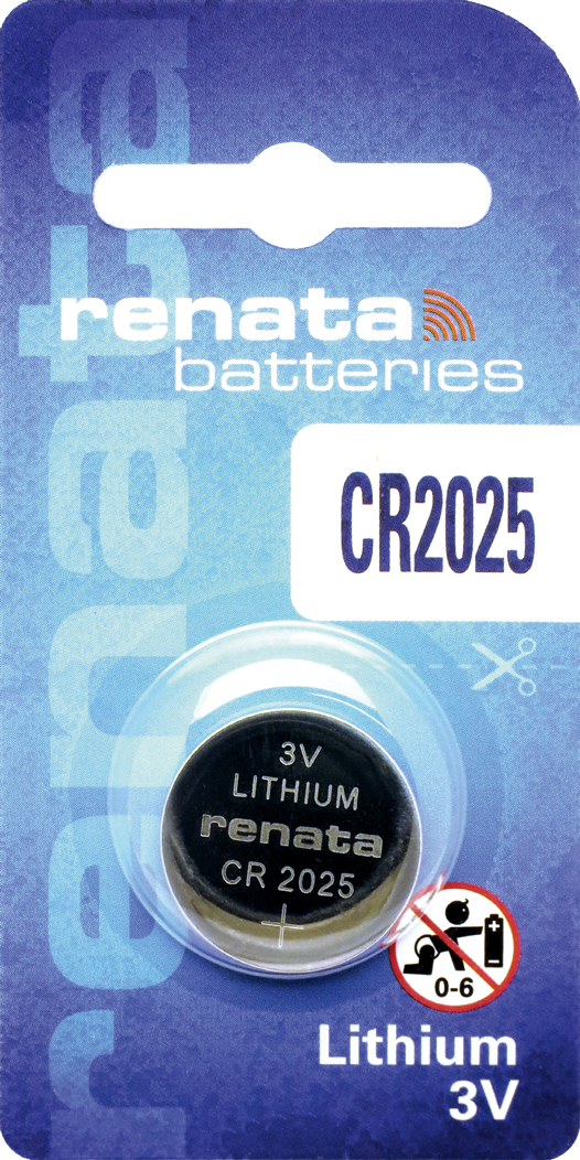Renata CR2025 Battery 3V Lithium Coin Cell