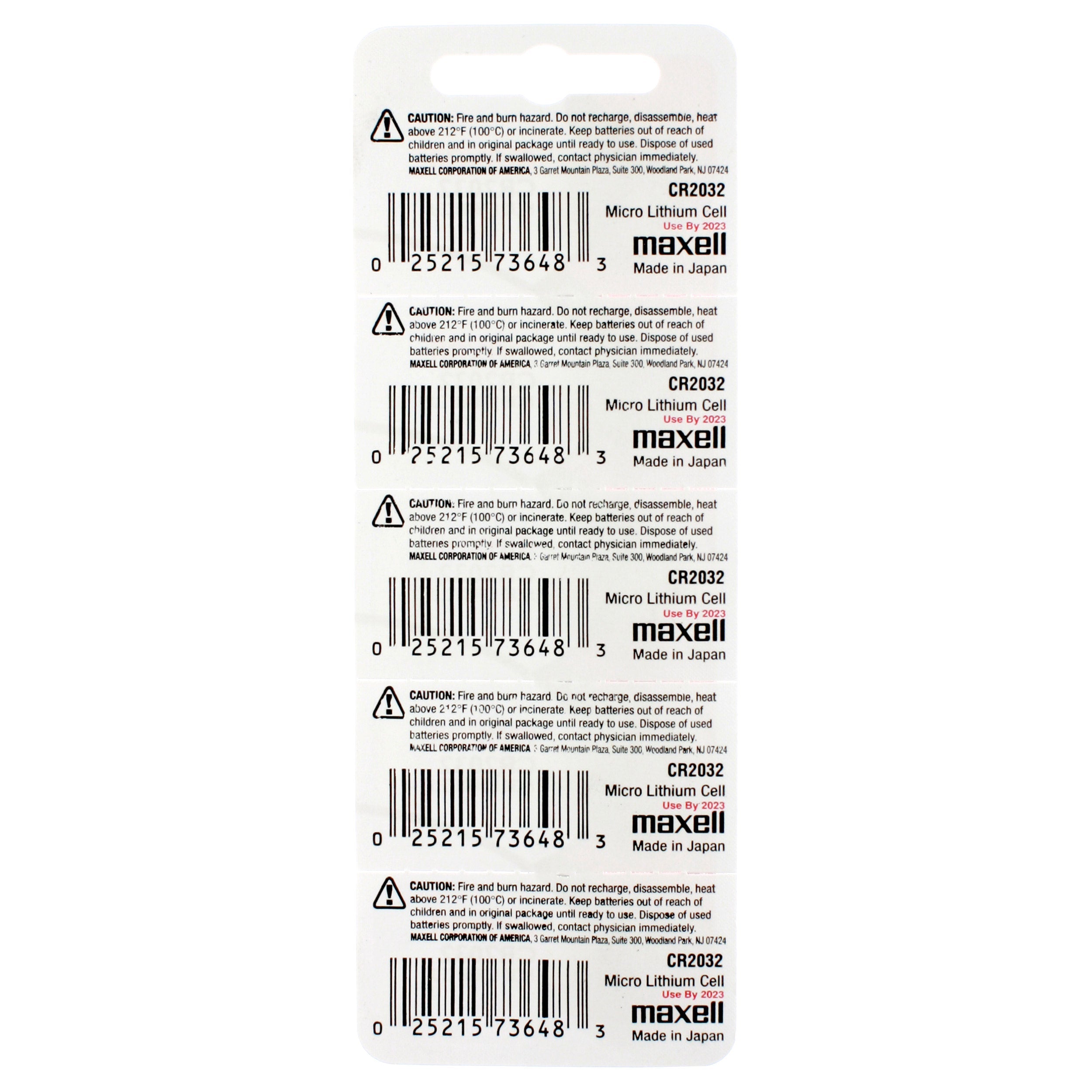 Maxell 2032 (CR2032) Battery, Pk/5