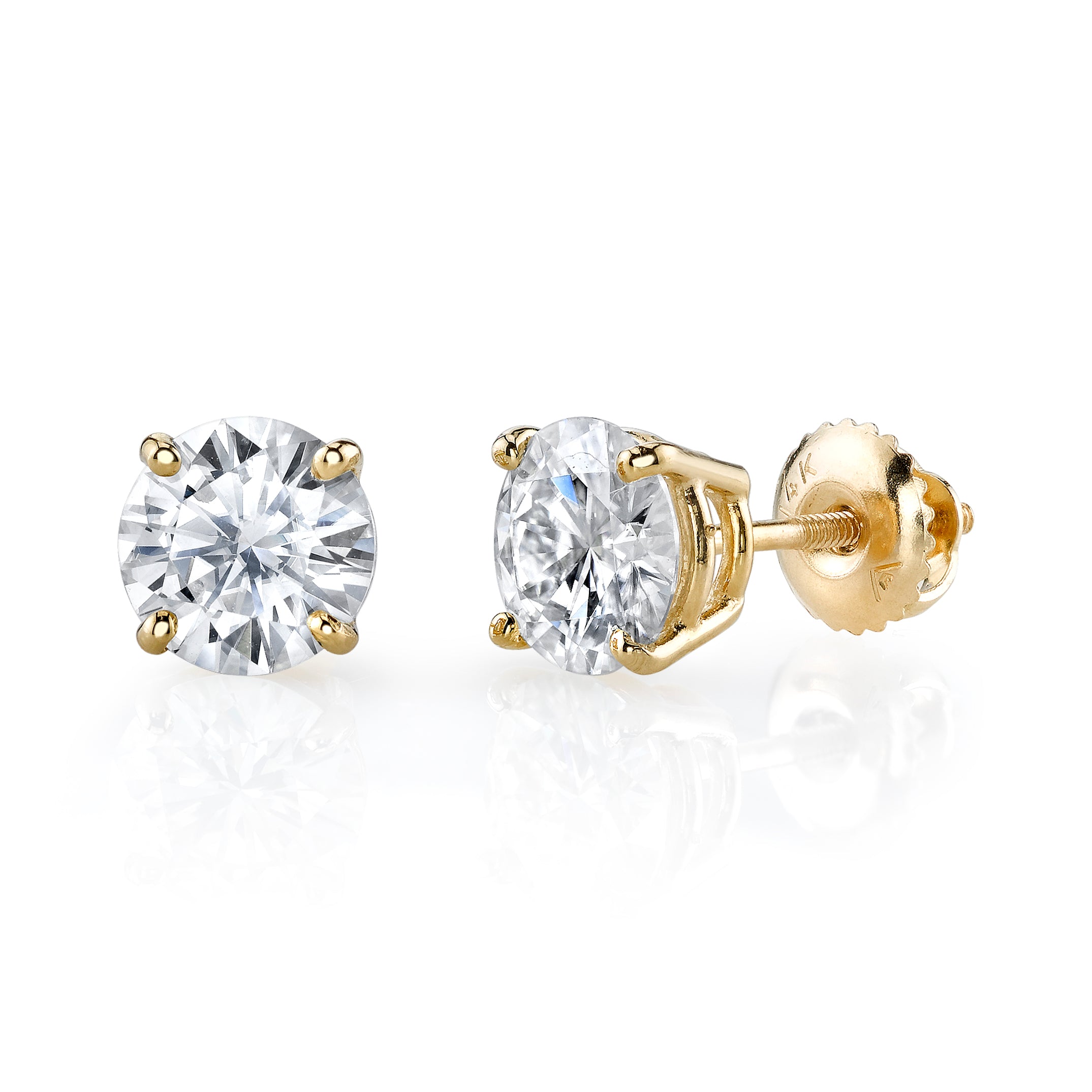 Lab-Created Diamond Earring Studs with Threaded Backs