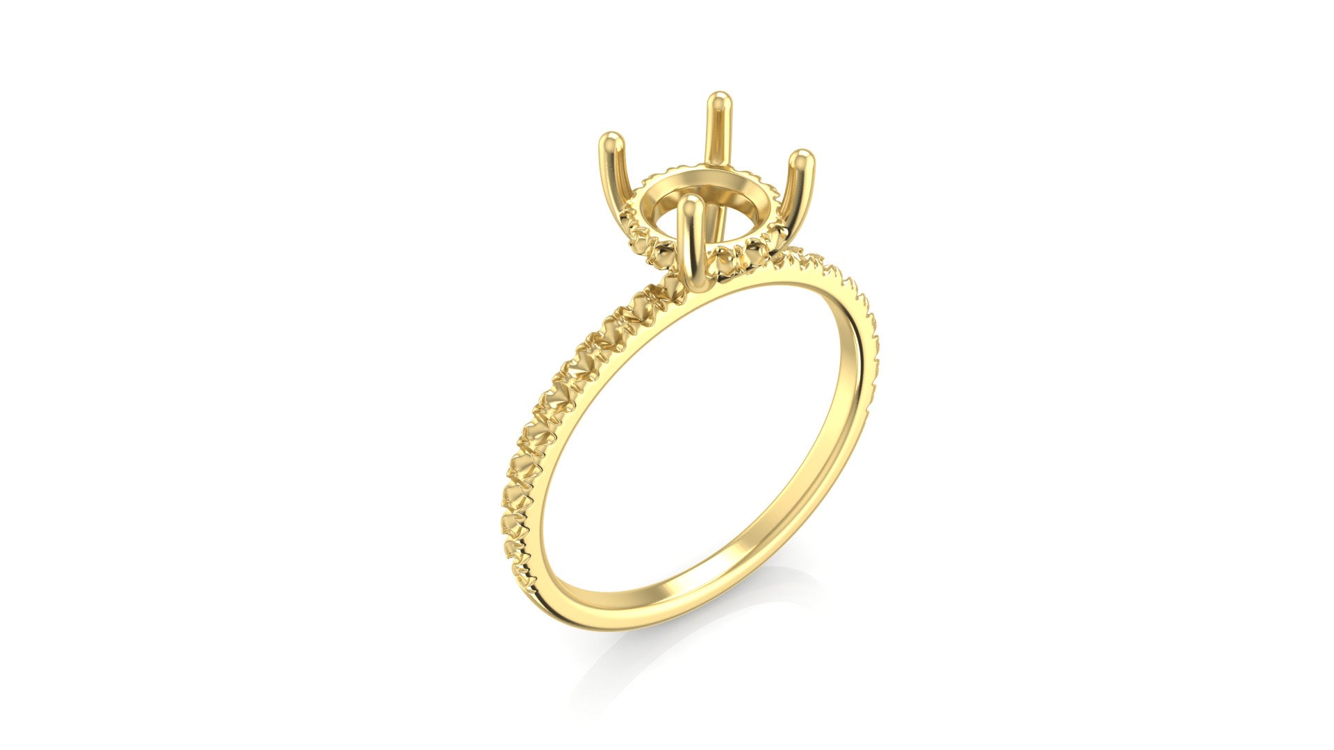 Hidden Halo Pave Solitaire Ring Mounting