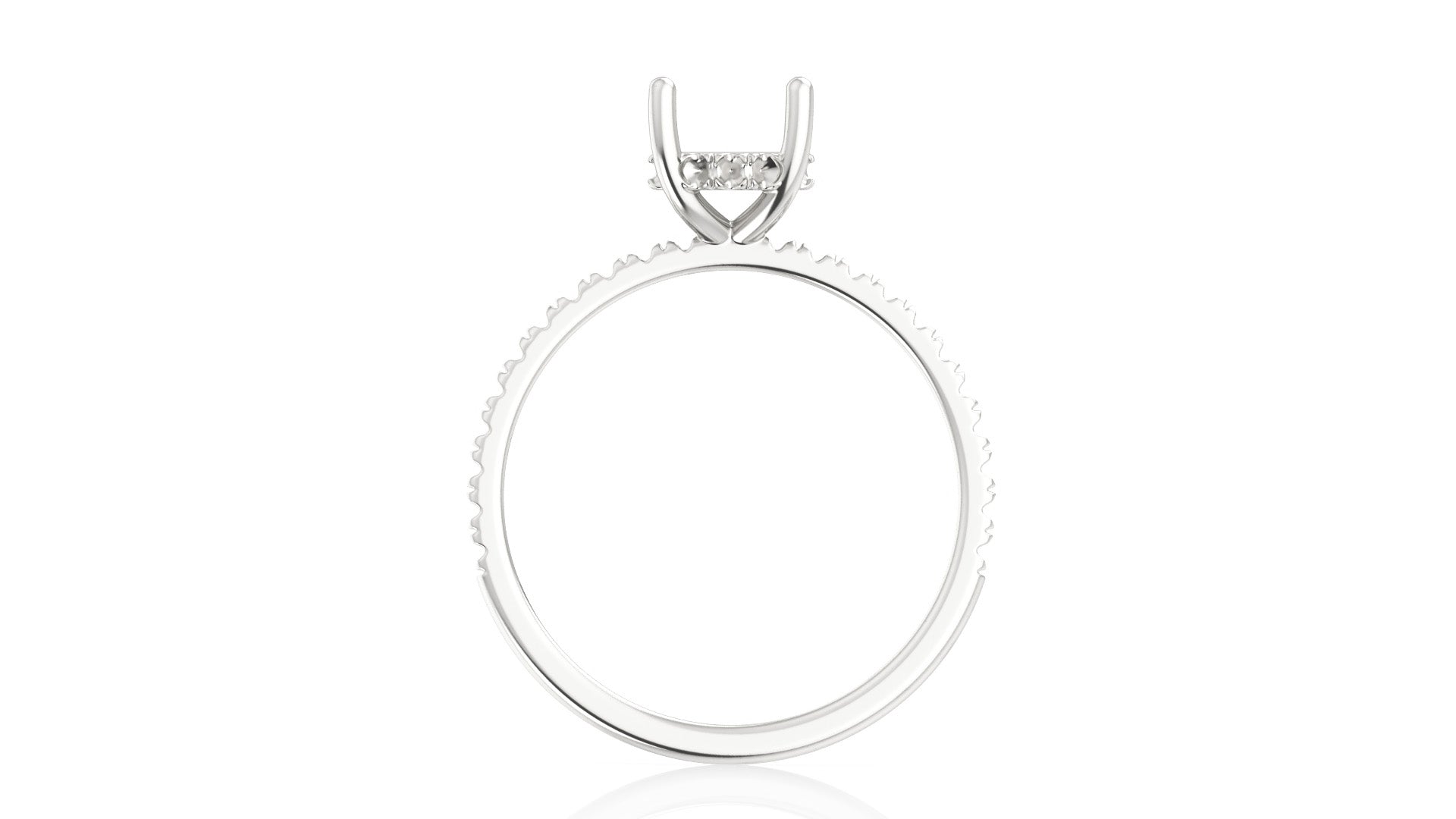 Hidden Halo Pave Solitaire Ring Mounting