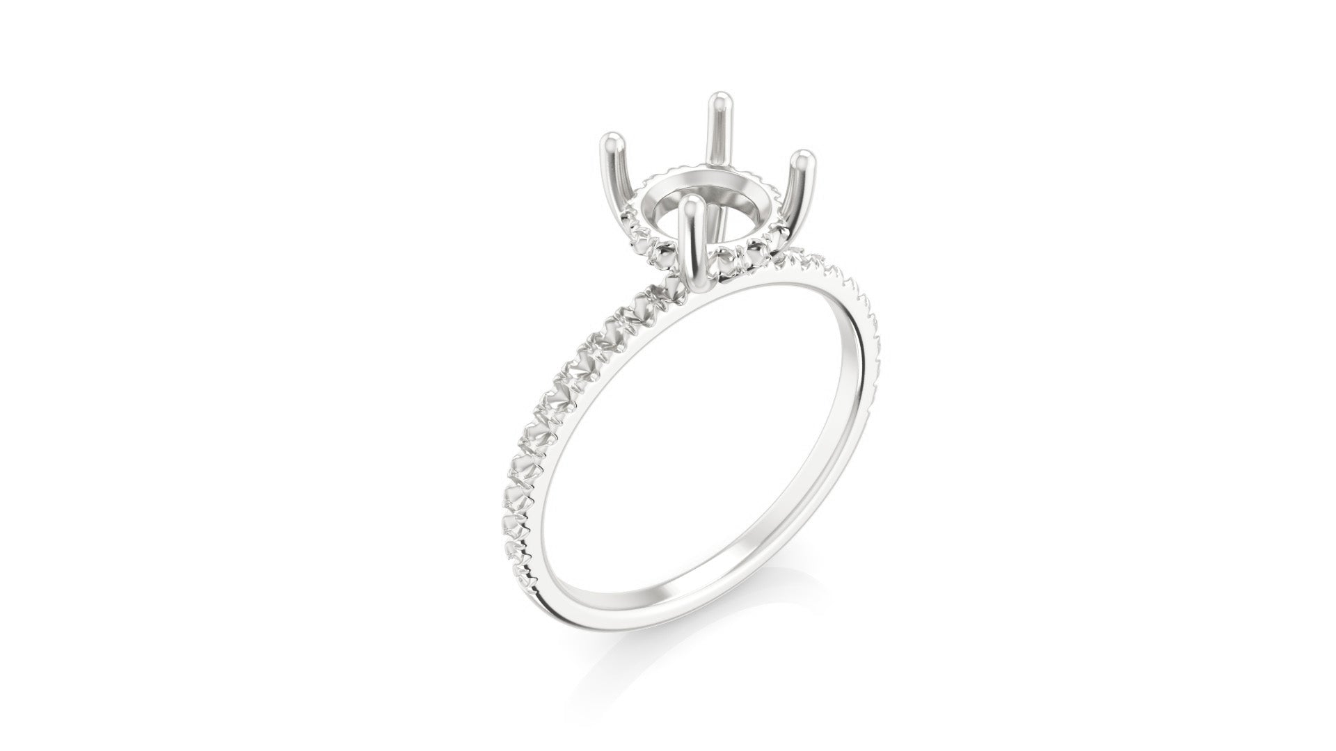Hidden Halo Pave Solitaire Ring Mounting