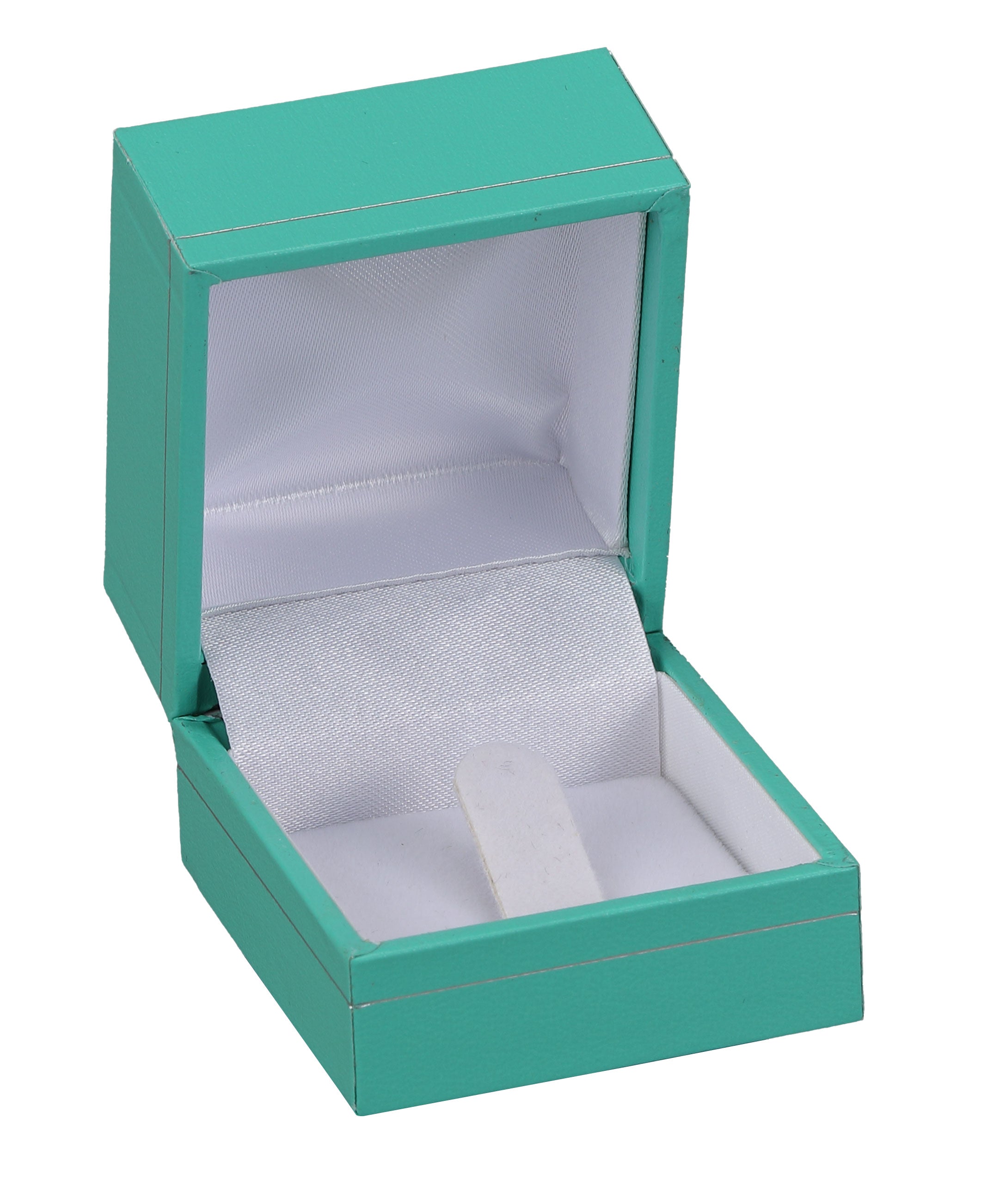 "Manhattan" Ring Clip Box in Turquoise/Silver Trim
