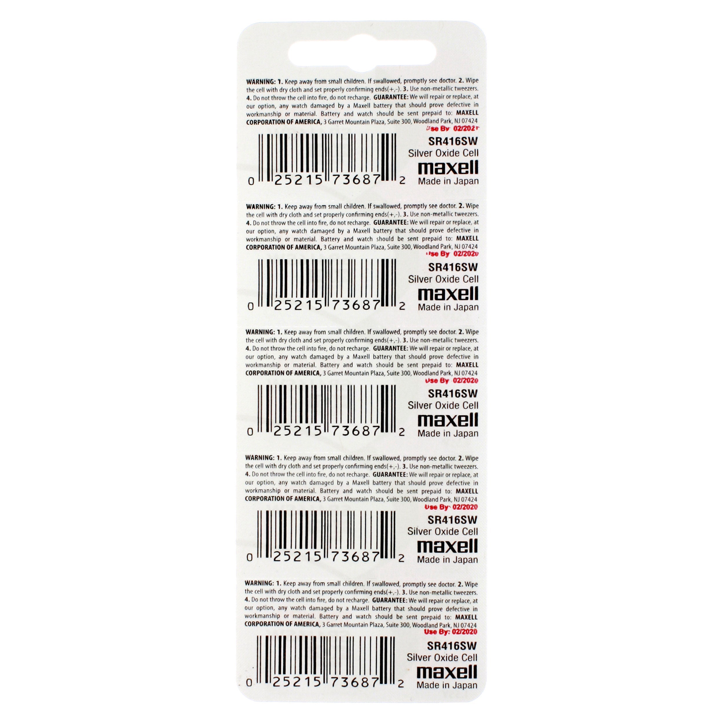 Maxell 321 (SR616SW) Battery, Pk/5