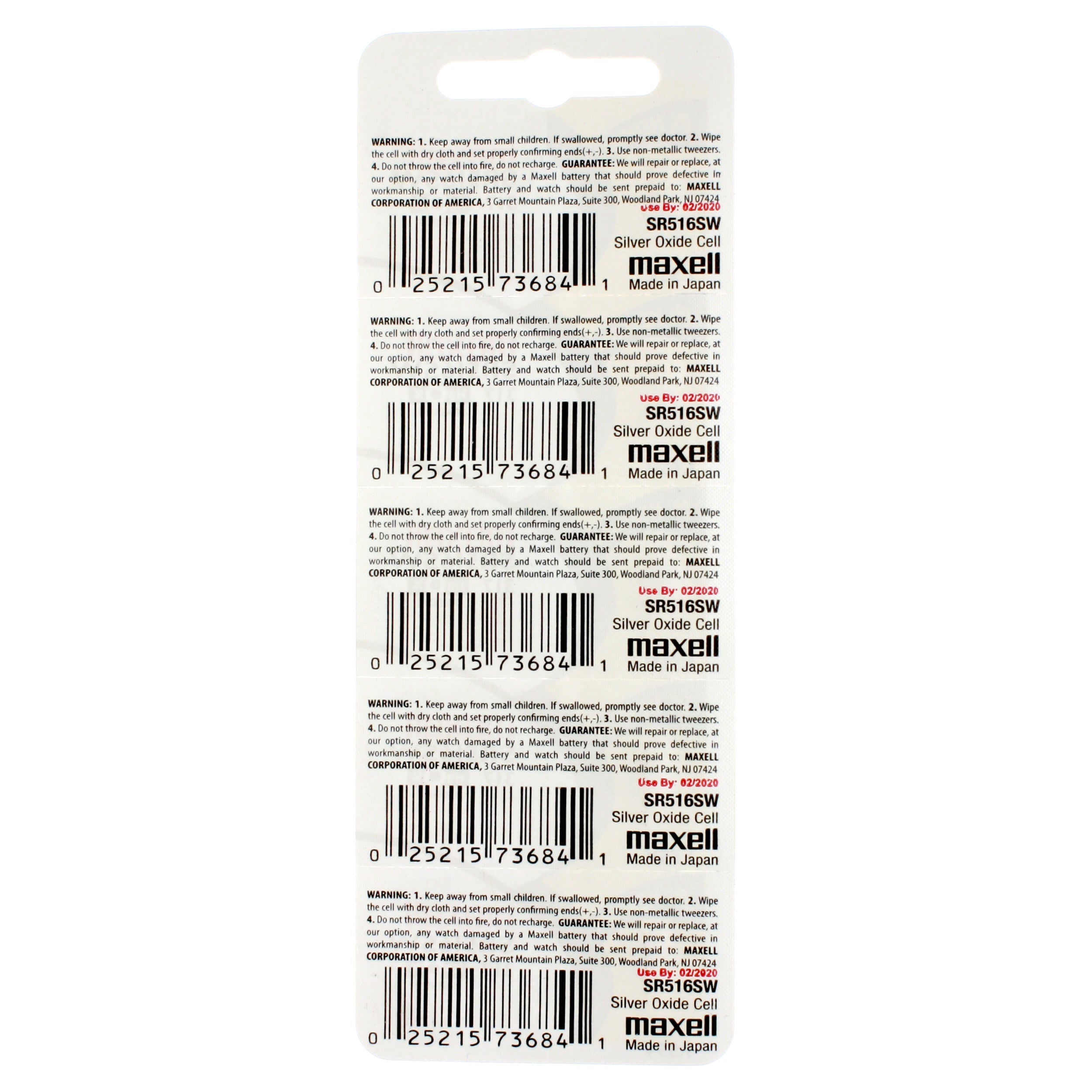 Maxell 317 (SR516SW) Battery, Pk/5