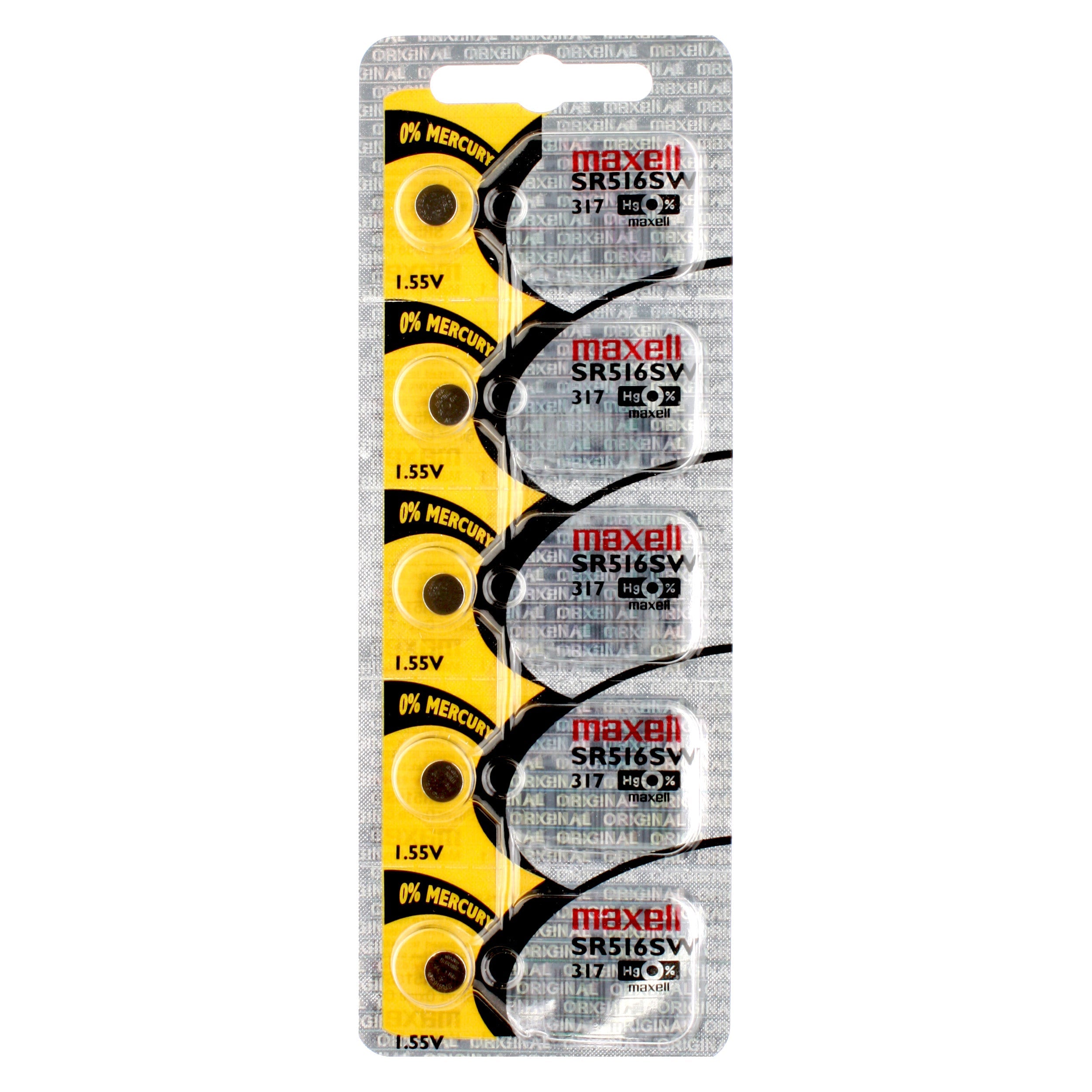 Maxell 317 (SR516SW) Battery, Pk/5