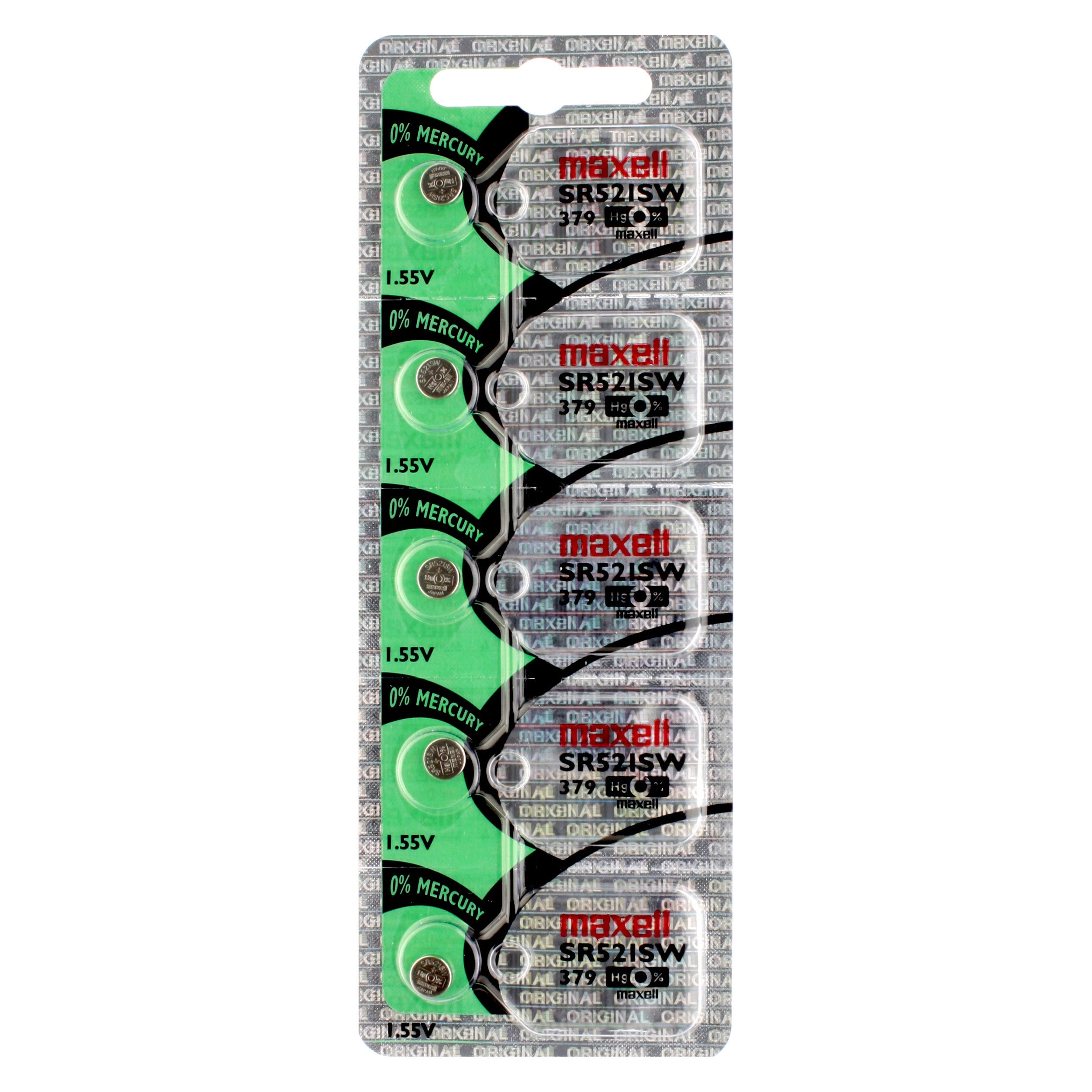 Maxell 379 (SR521SW) Battery, Pk/5