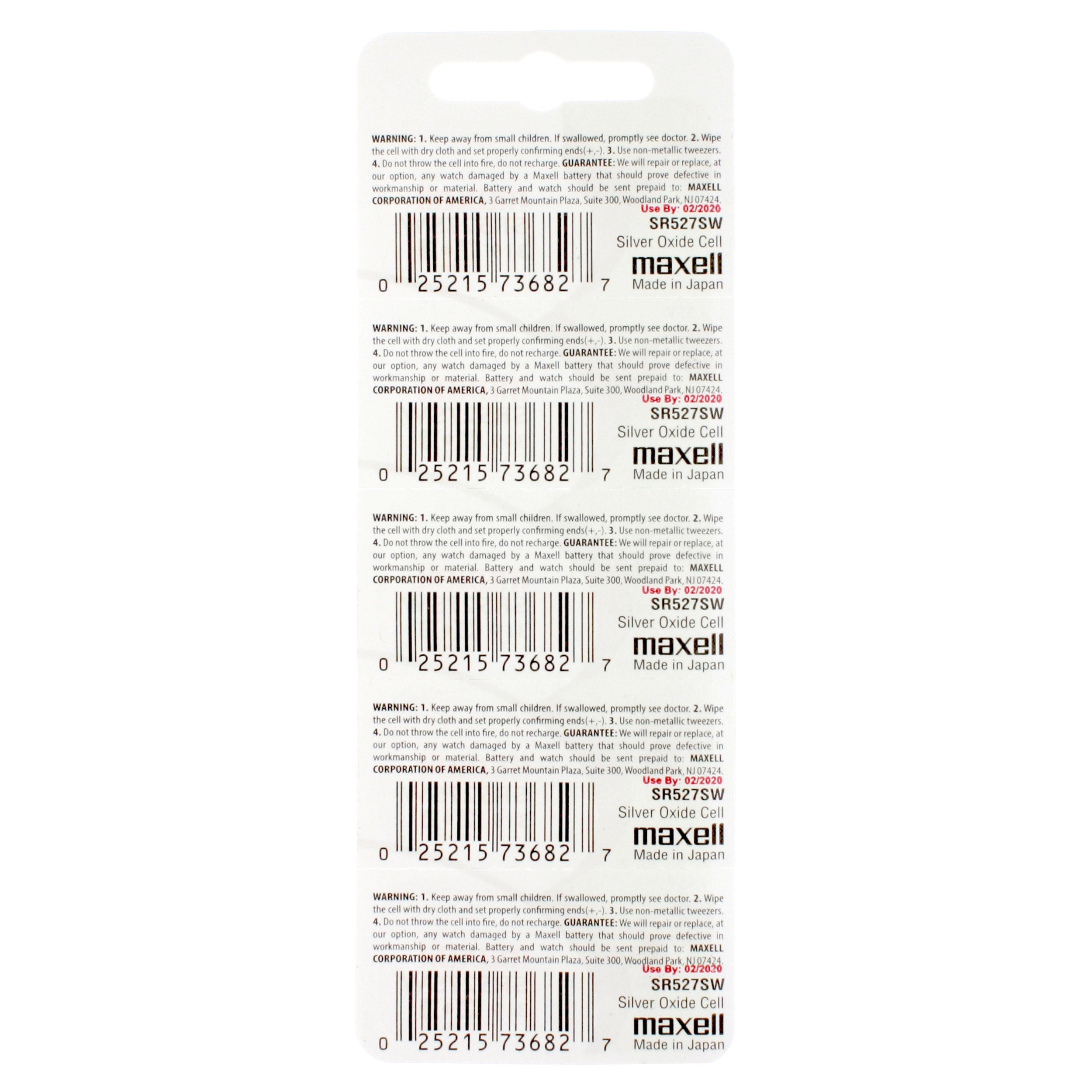 Maxell 319 (SR527SW) Battery, Pk/5