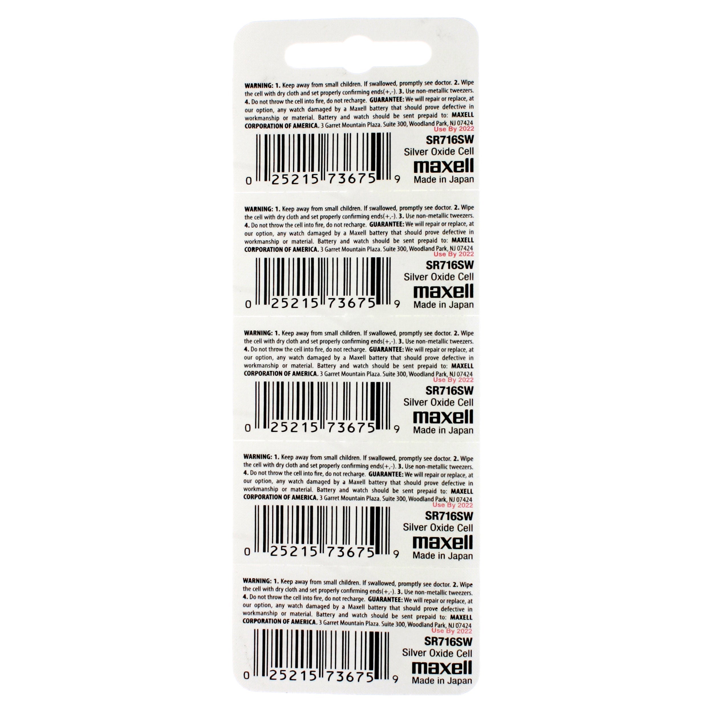 Maxell 315 (SR716SW) Battery, Pk/5