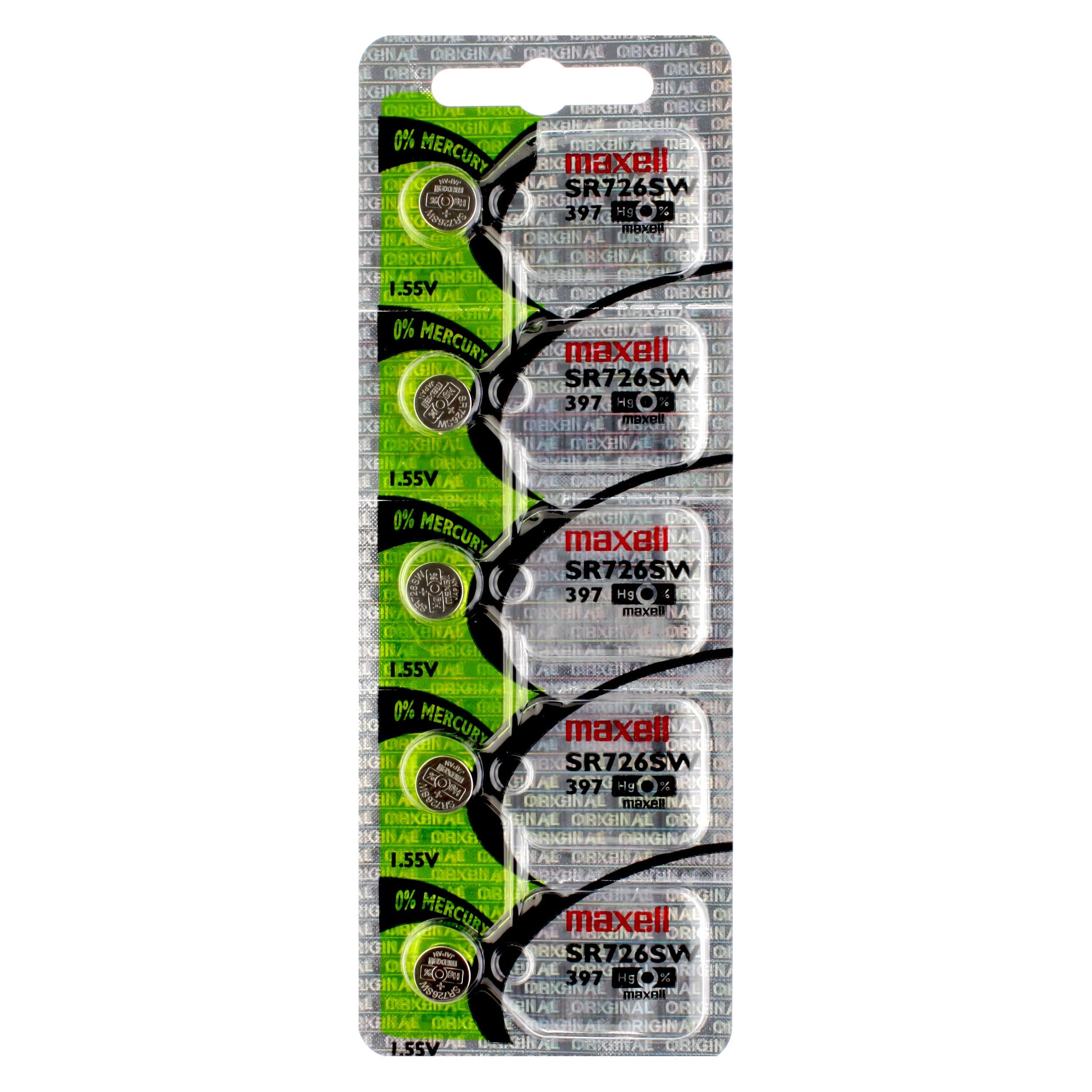Maxell 397 (SR726SW) Battery, Pk/5