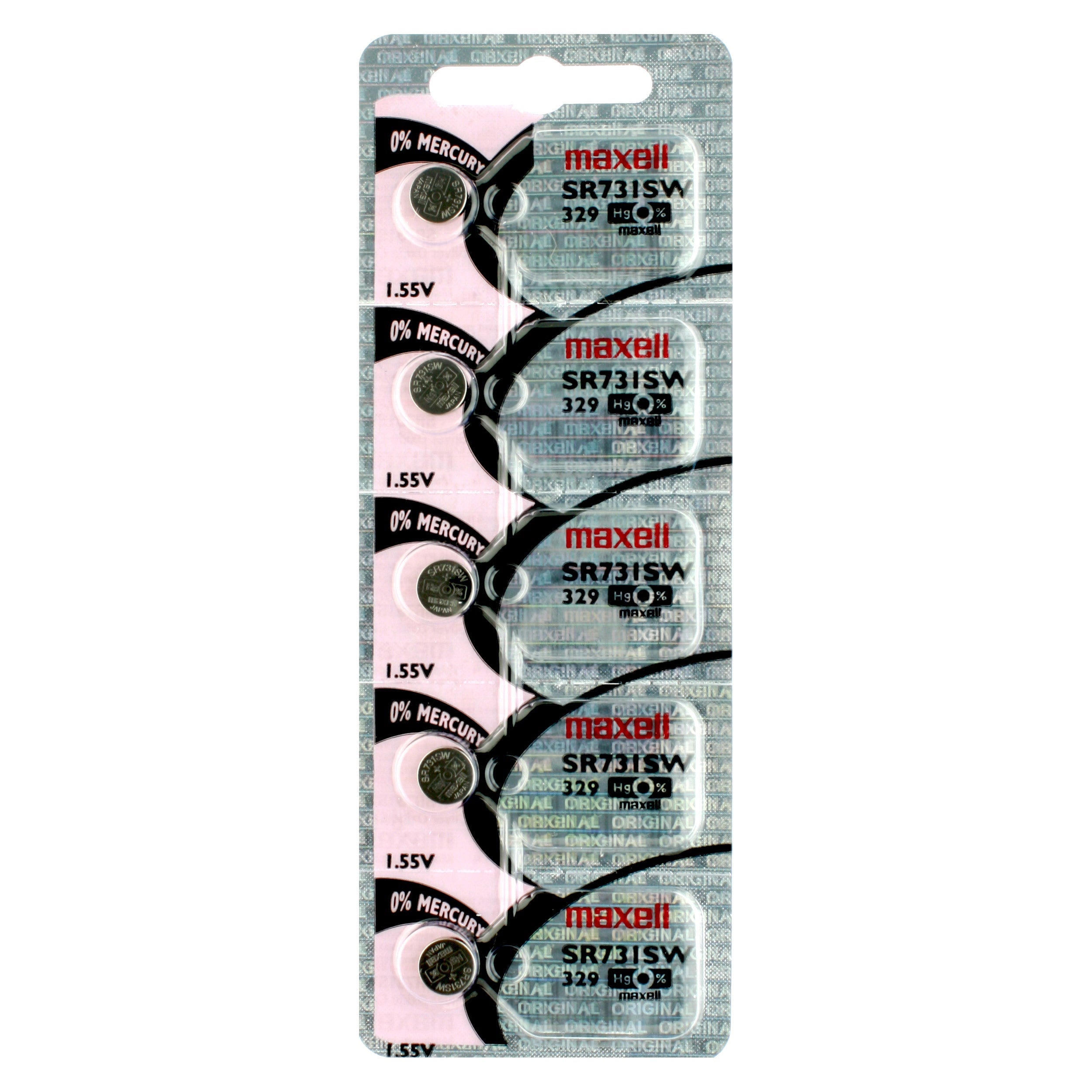 Maxell 329 (SR731SW) Battery, Pk/5
